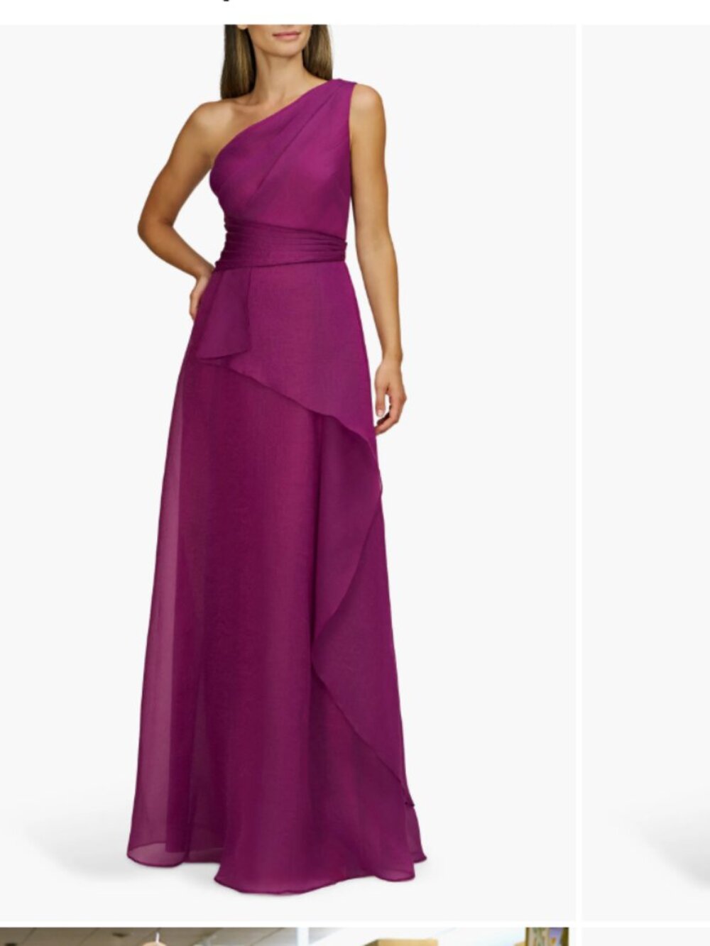 New Seraphina One-Shoulder Organza Gown JS Collections, Size 14, Tag attached
